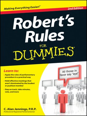 Robert's Rules For Dummies - ebook
